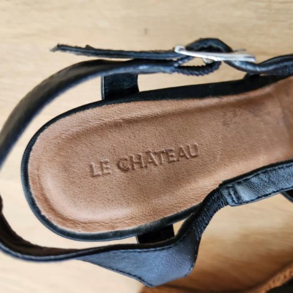 Le Chateau wedge black cork heels - Picture 4 of 8